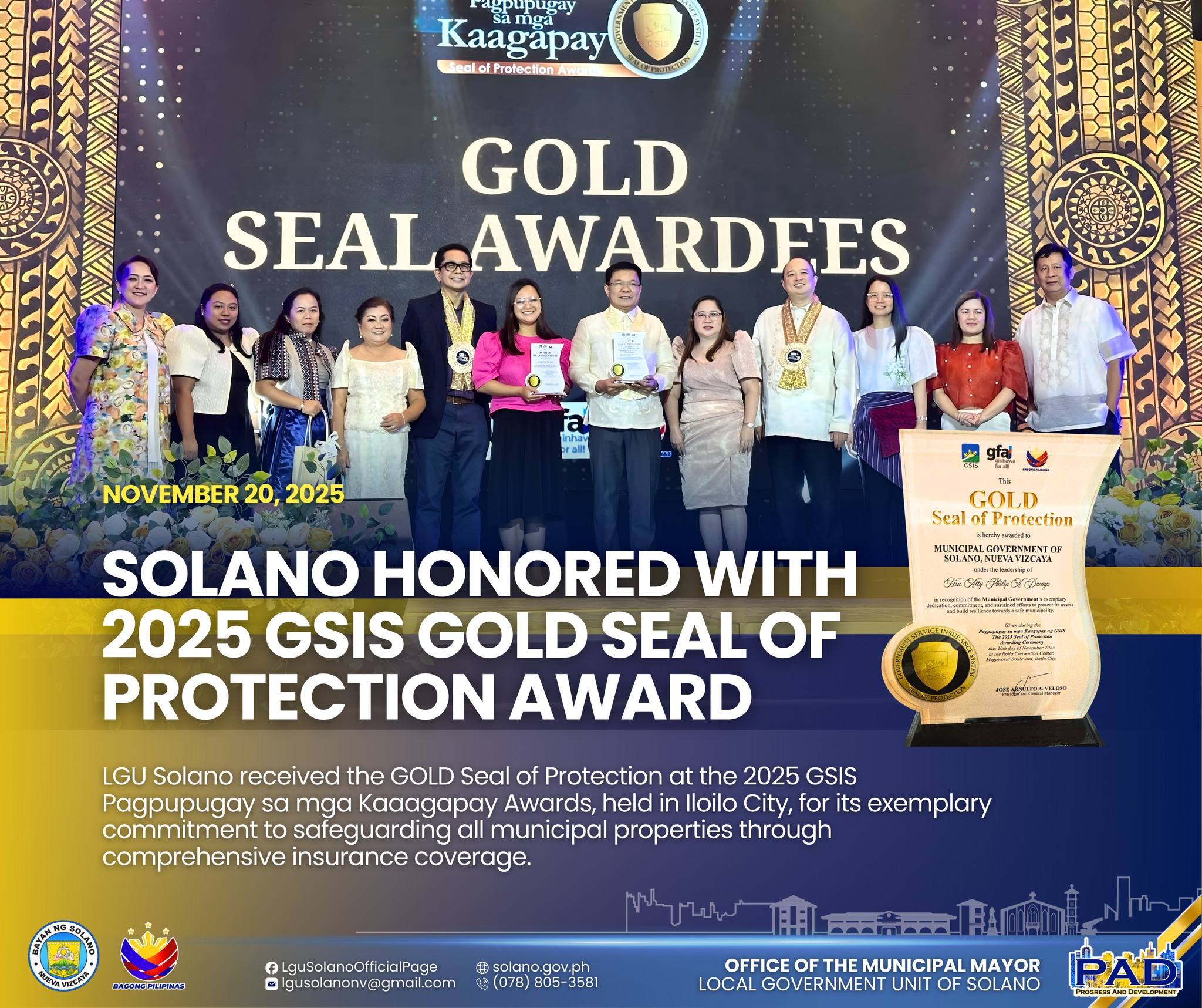 𝐒𝐎𝐋𝐀𝐍𝐎 𝐇𝐎𝐍𝐎𝐑𝐄𝐃 𝐖𝐈𝐓𝐇 𝟐𝟎𝟐𝟓 𝐆𝐒𝐈𝐒 𝐆𝐎𝐋𝐃 𝐒𝐄𝐀𝐋 𝐎𝐅 𝐏𝐑𝐎𝐓𝐄𝐂𝐓𝐈𝐎𝐍 𝐀𝐖𝐀𝐑𝐃